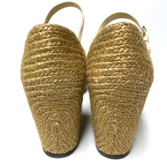Jimmy Choo Delaney Sandal 80 Ivory Leather Wedge Braided Rope Detailing … - Picture 7 of 11